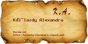 Kálazdy Alexandra névjegykártya