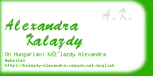 alexandra kalazdy business card